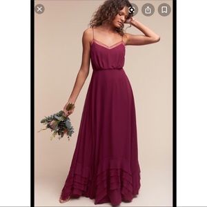 Anthropologie BHLDN Watters maroon dress